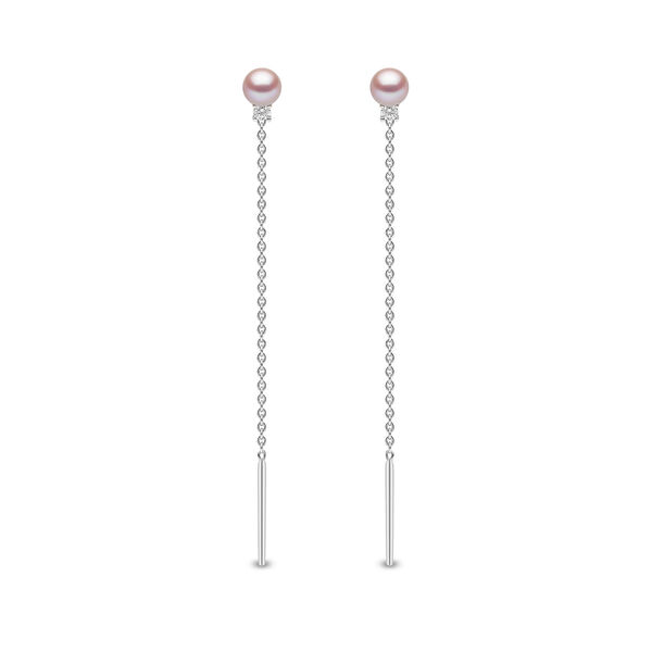 Trend White Gold Pearl and Diamond Earrings